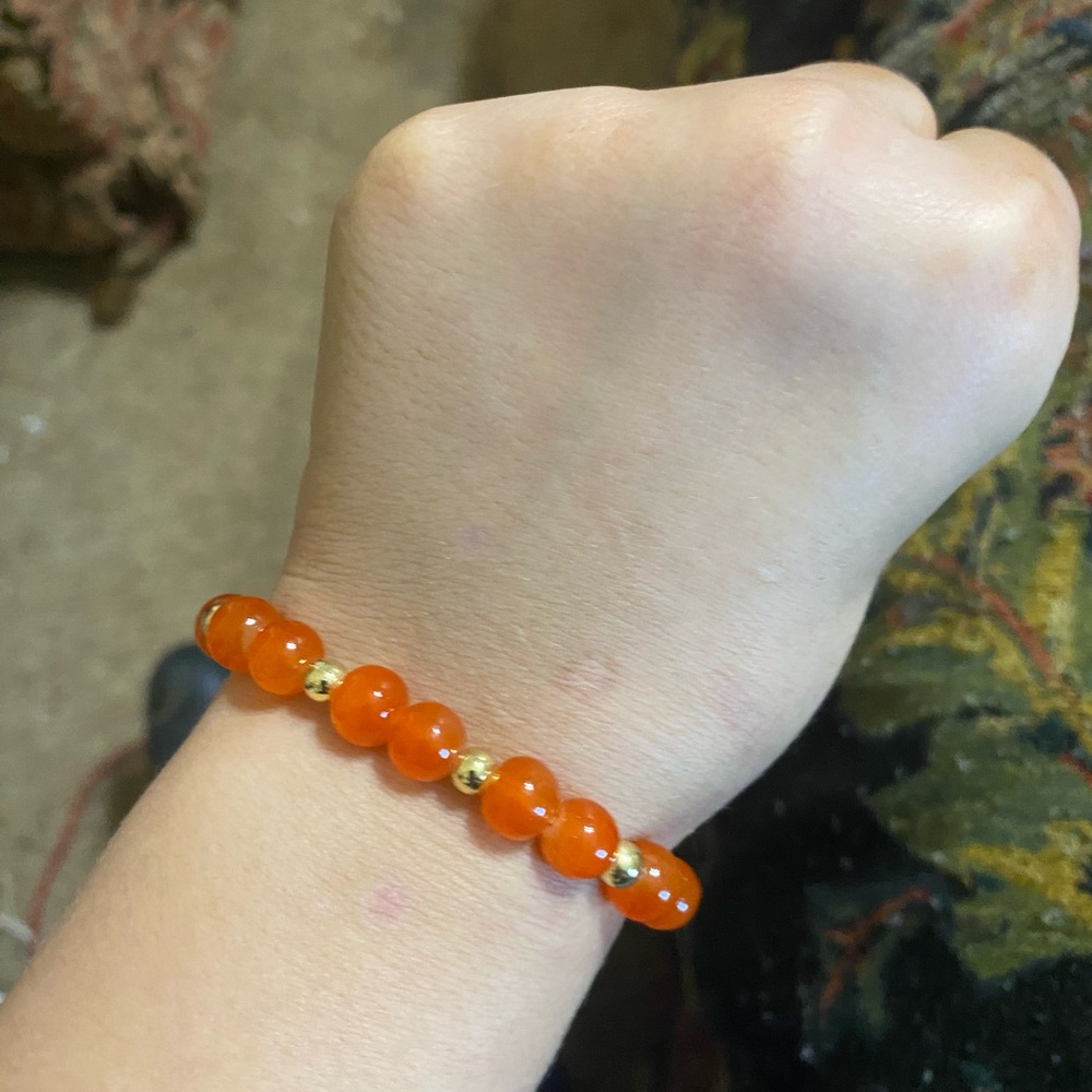 Orange glass bead bracelet